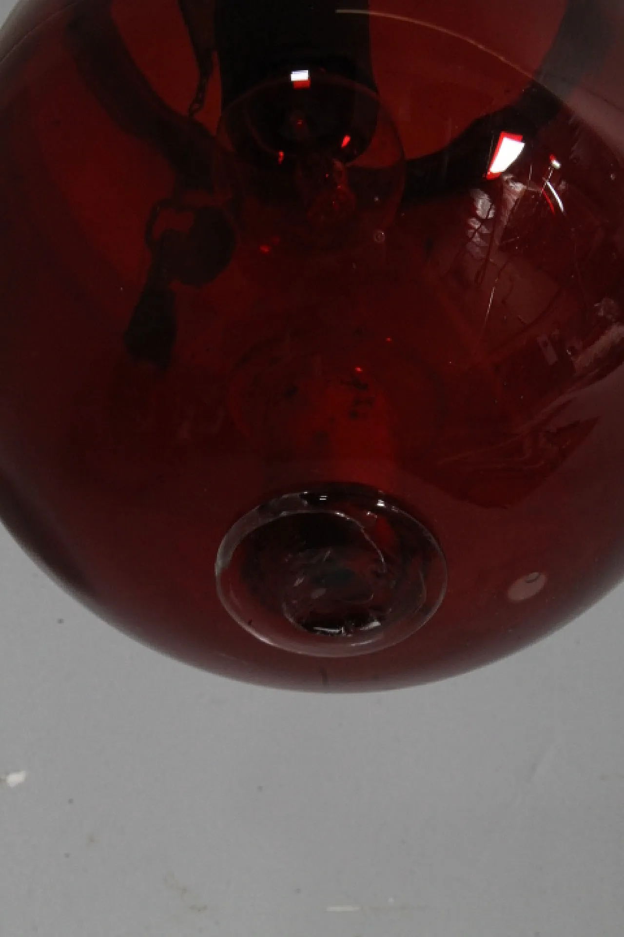 Lampadario porta candela vetro rosso, fine '800 5