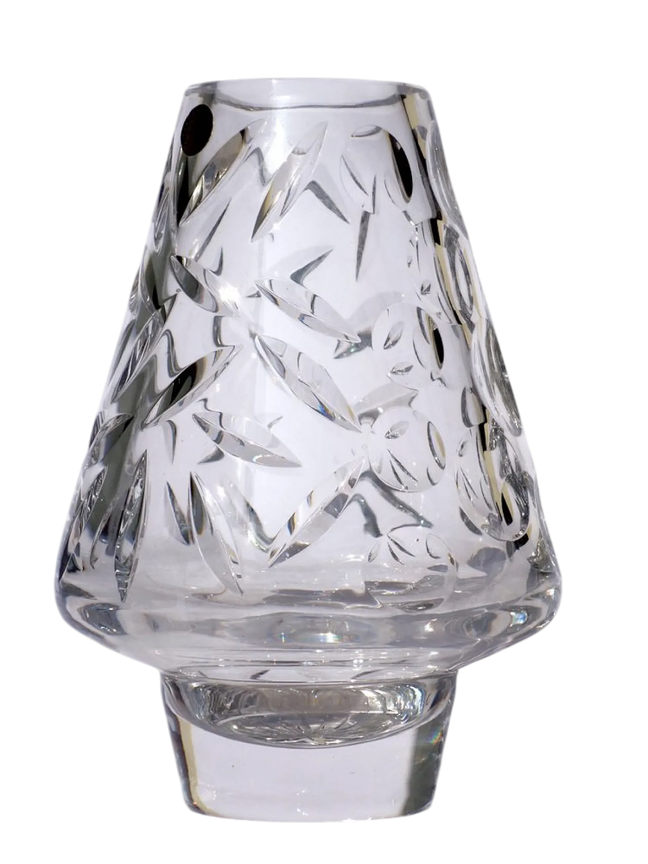 Vaso in cristallo molato Space Age, anni '60 5