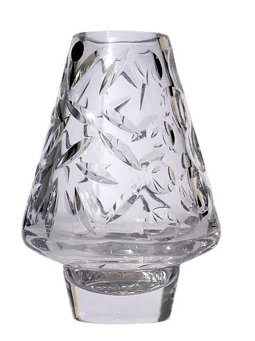 Space Age cut crystal vase, 1960s