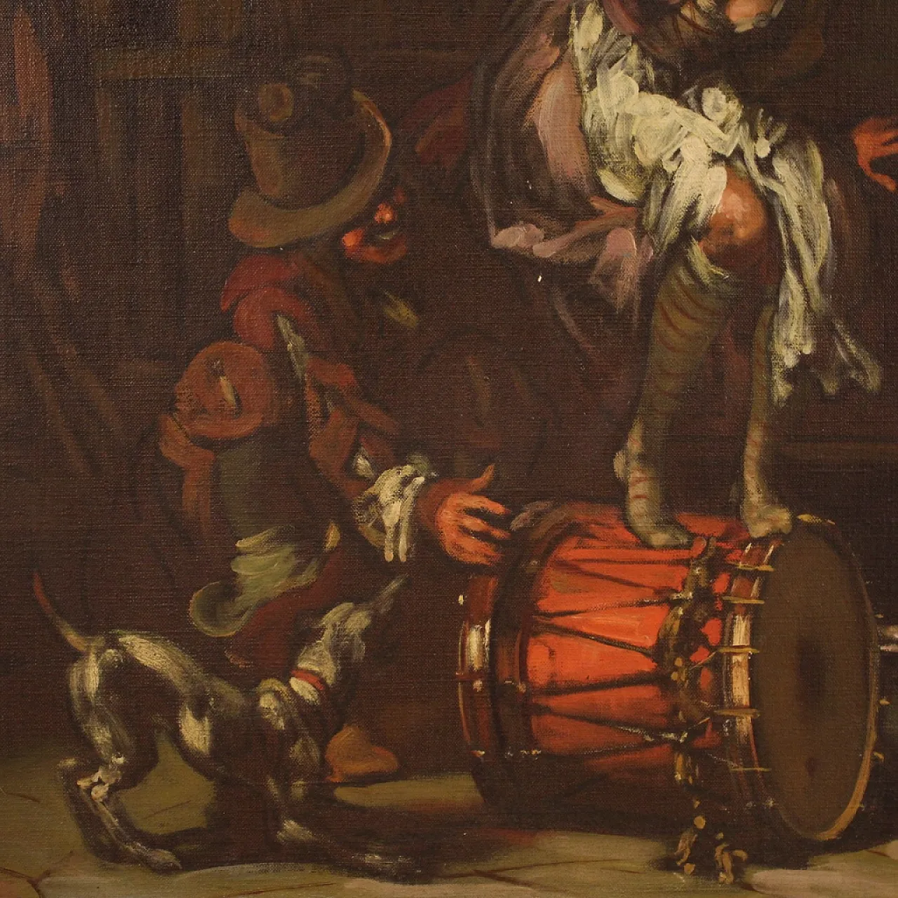 Italian painting Popular Scene Signed Mattia Traverse 11