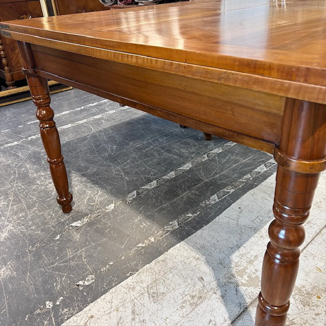 Tavolo a libro toscano Luigi Filippo noce massello allungabile, '800 3