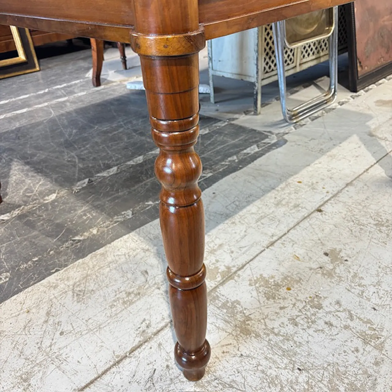 Tavolo a libro toscano Luigi Filippo noce massello allungabile, '800 5