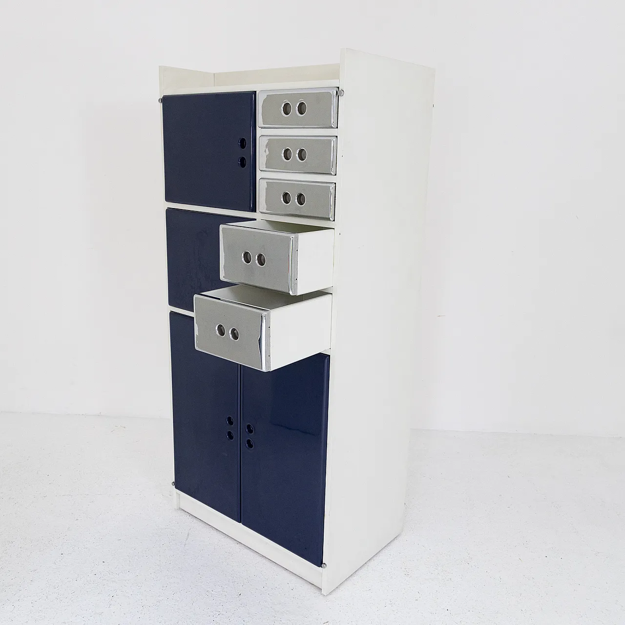 Coppia di mobili contenitori modulari, anni ’60 3