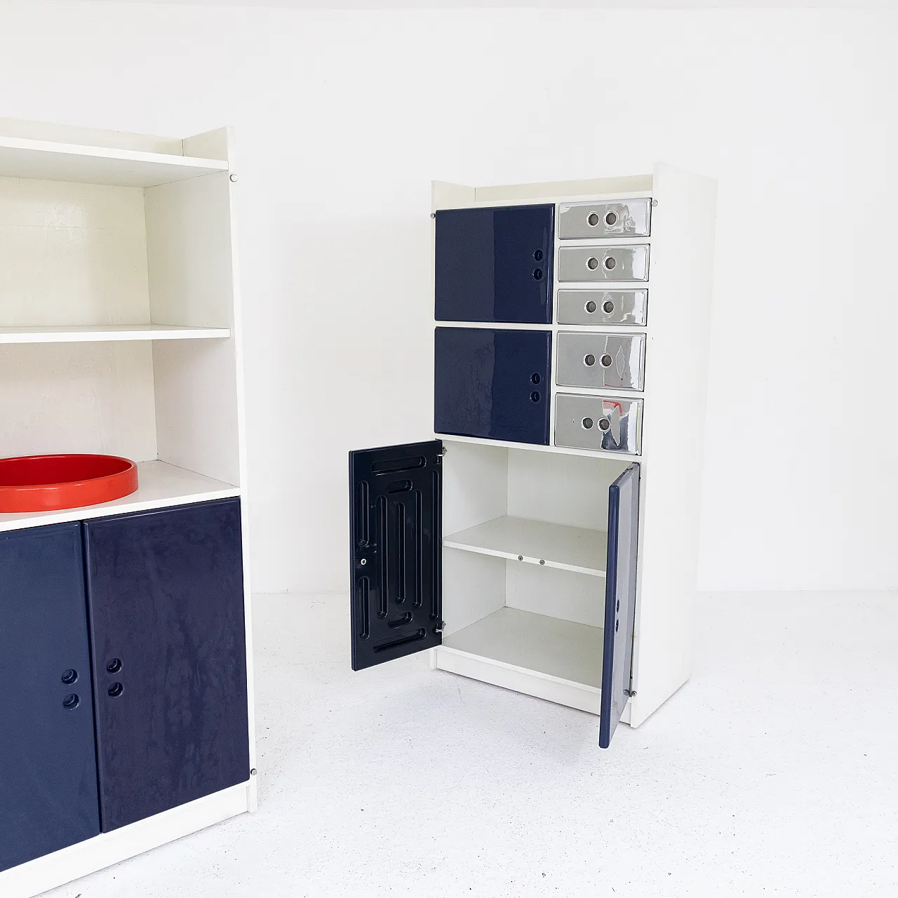 Coppia di mobili contenitori modulari, anni ’60 4