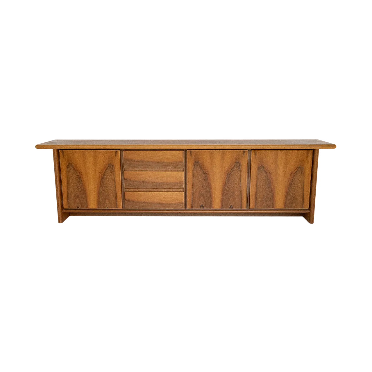 Credenza in noce con ante e cassetti, anni '70 10
