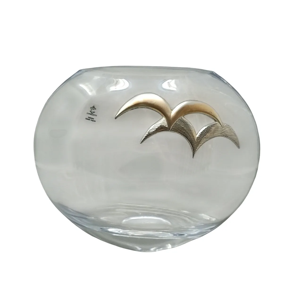 Vase in Crystal and Silver by Camilletti, 1970s 1