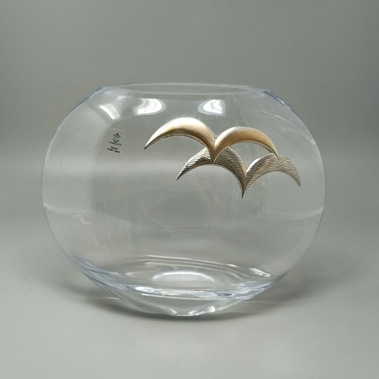 Vase in Crystal and Silver by Camilletti, 1970s 2