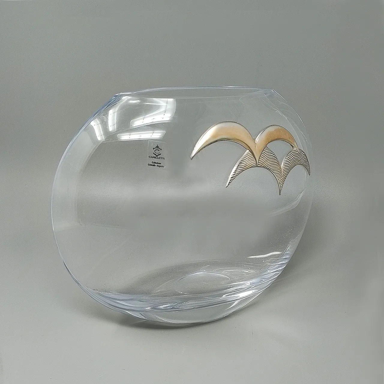 Vase in Crystal and Silver by Camilletti, 1970s 3