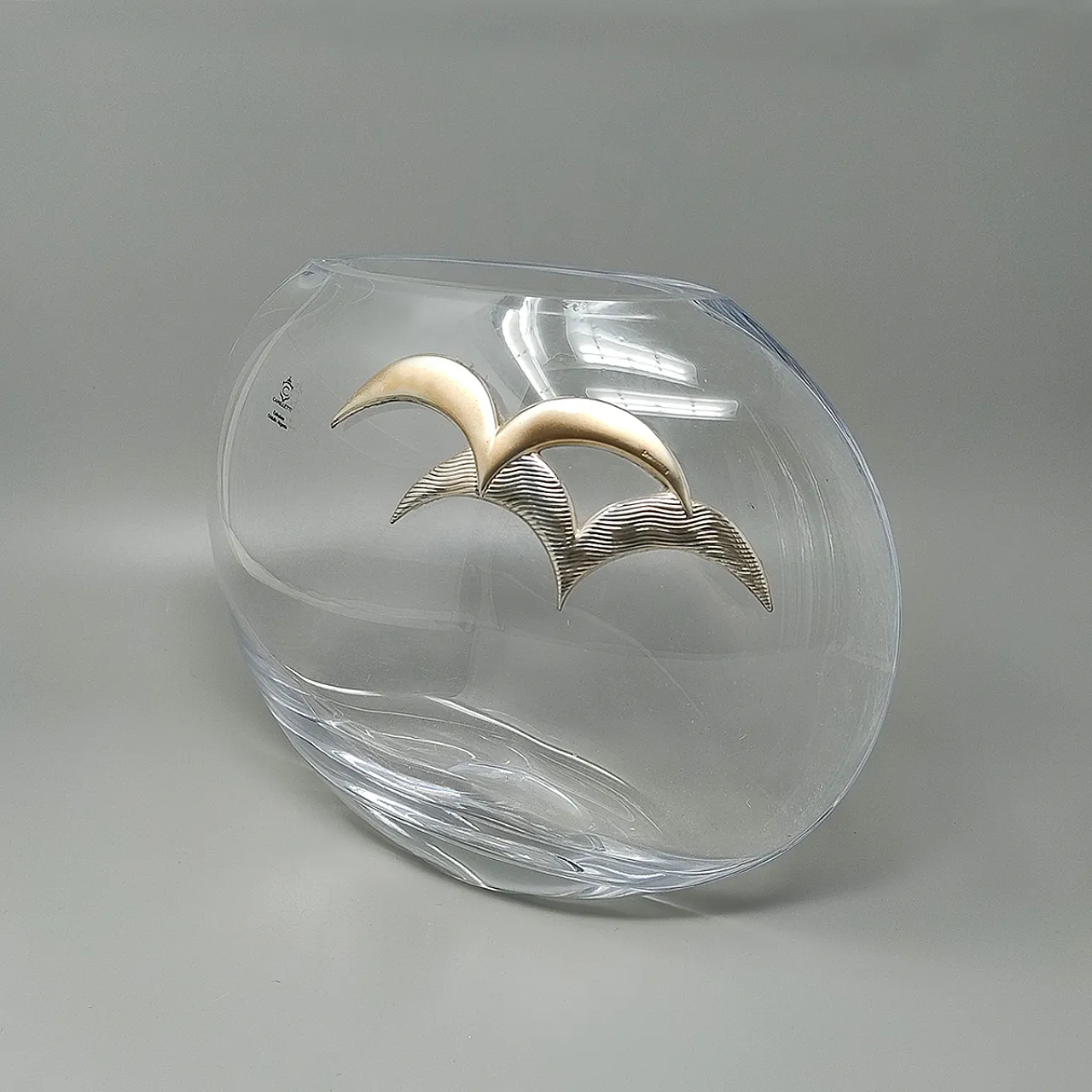 Vase in Crystal and Silver by Camilletti, 1970s 4