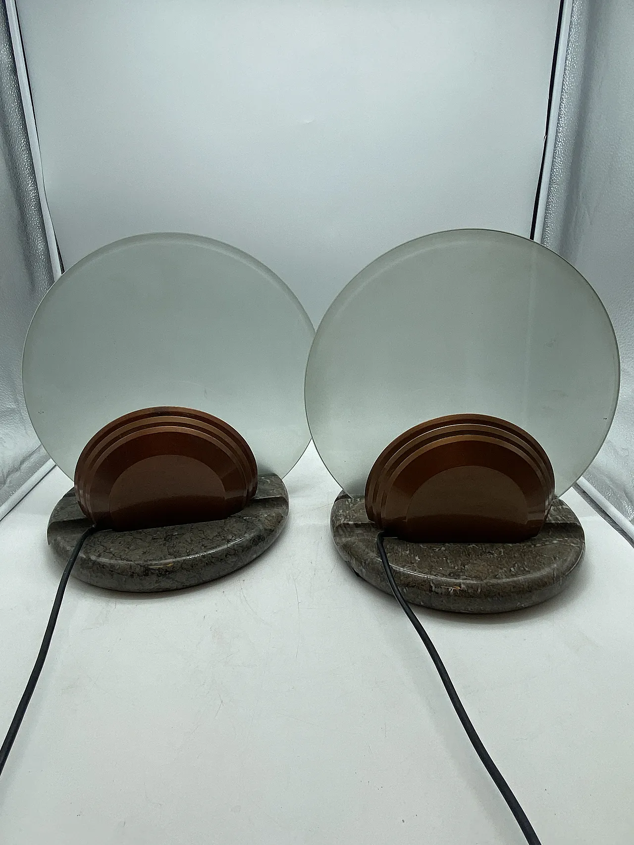 Pair of Gong lamps by Bruno Gecchelin for Skipper, 1980s 1