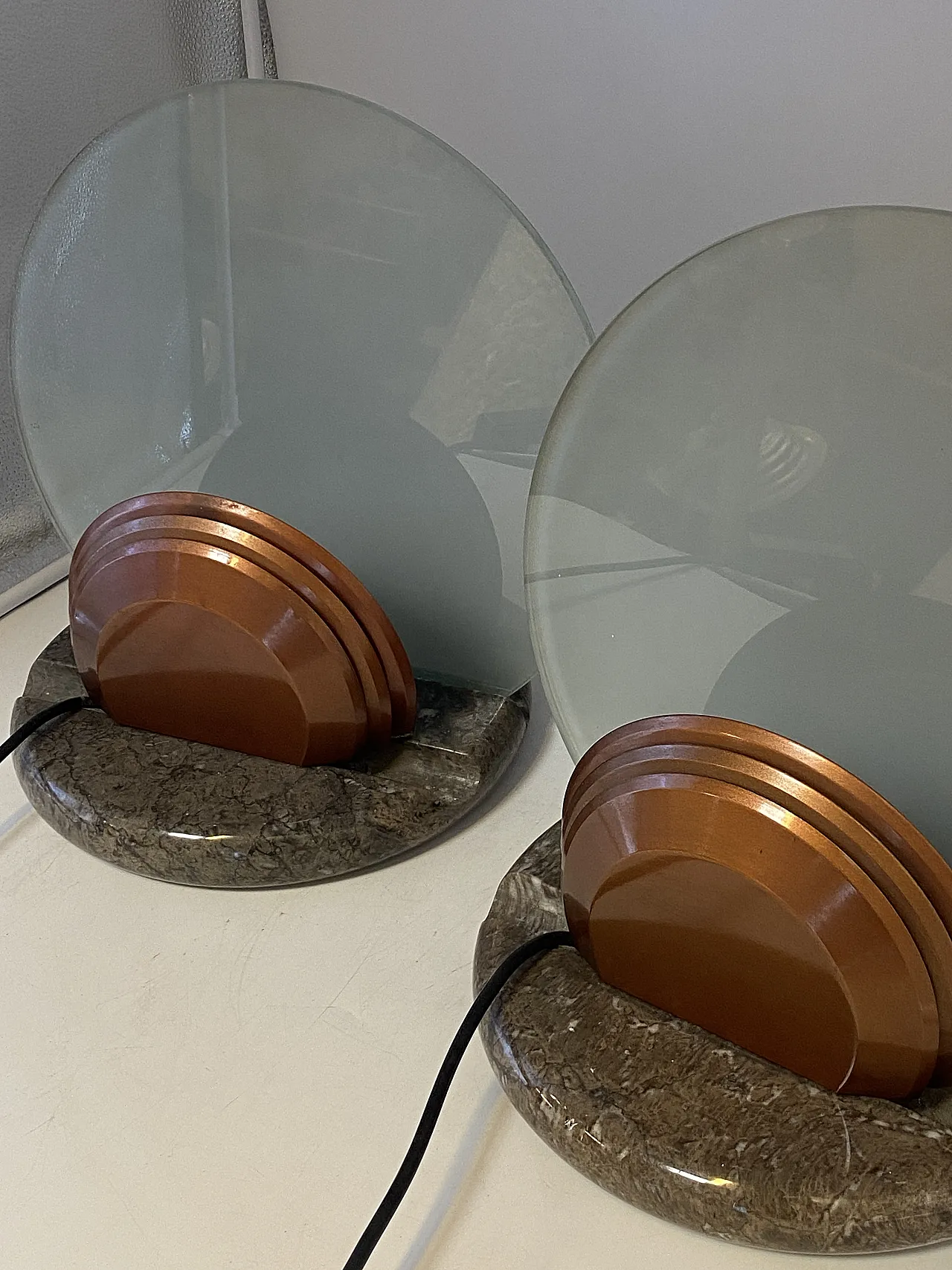 Pair of Gong lamps by Bruno Gecchelin for Skipper, 1980s 7