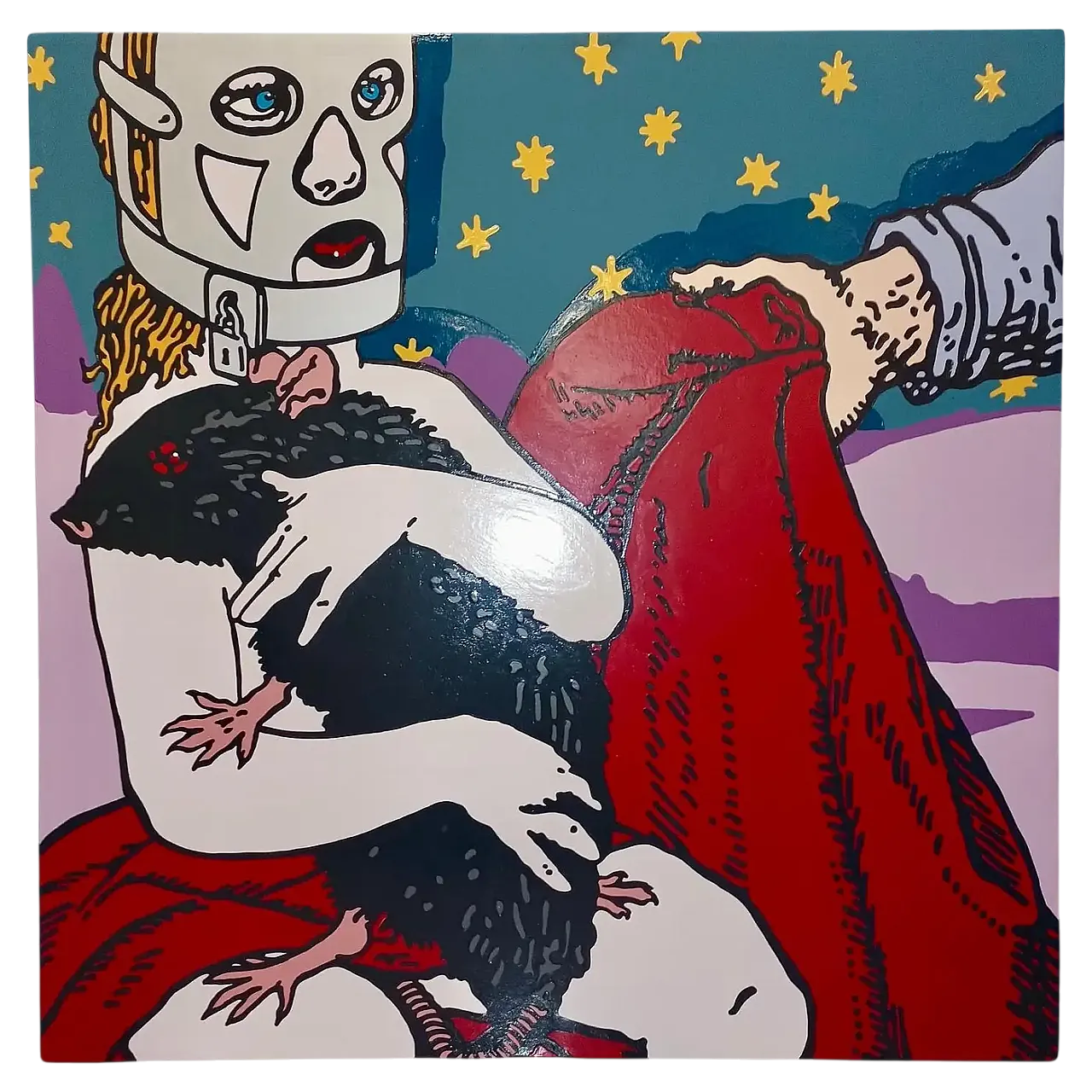 Untitled (Red Sheet) by Gabriele Arruzzo, acrylic on canvas, 2000s 9