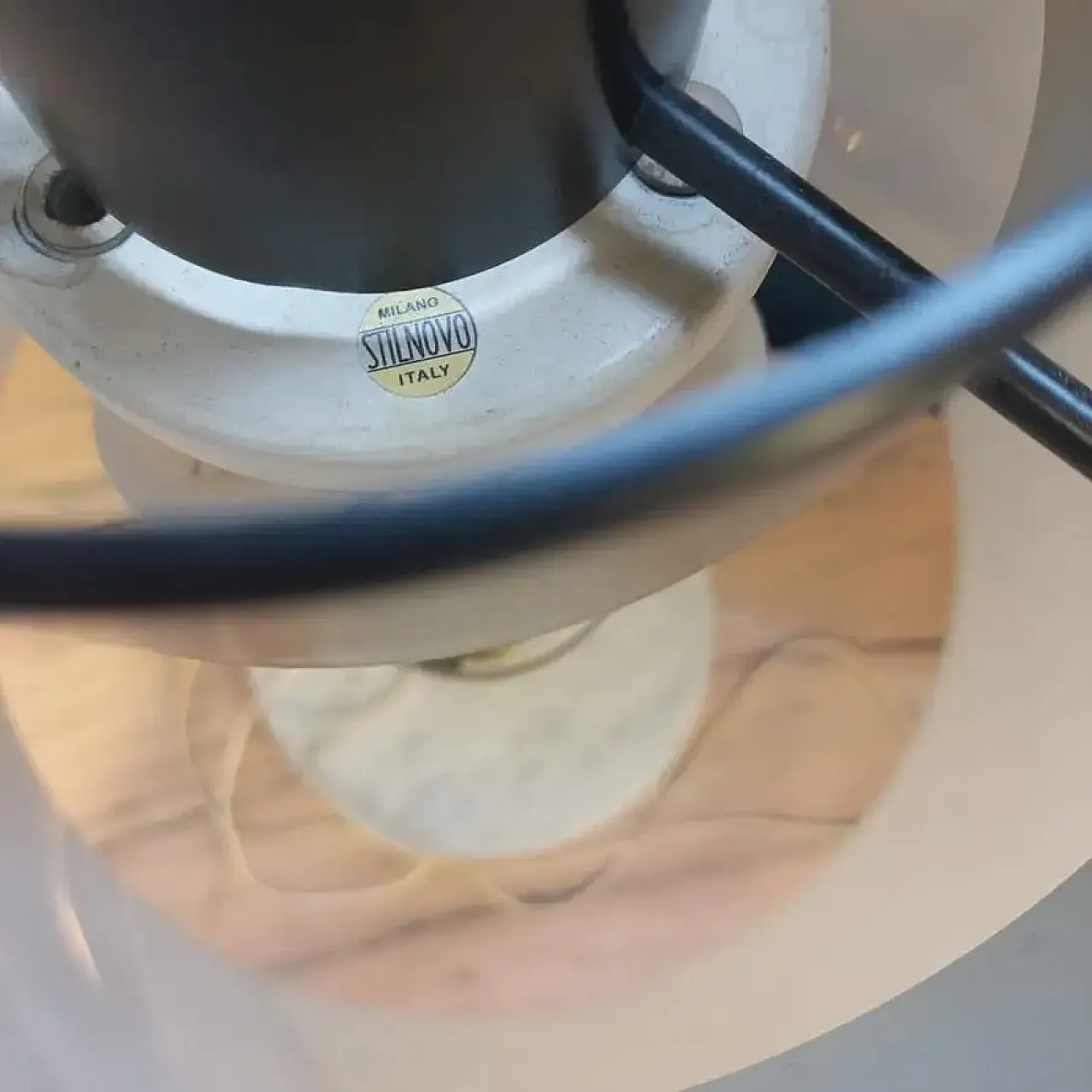 Stilnovo avolo lamp in marble, brass and plexiglass, 1950s 8