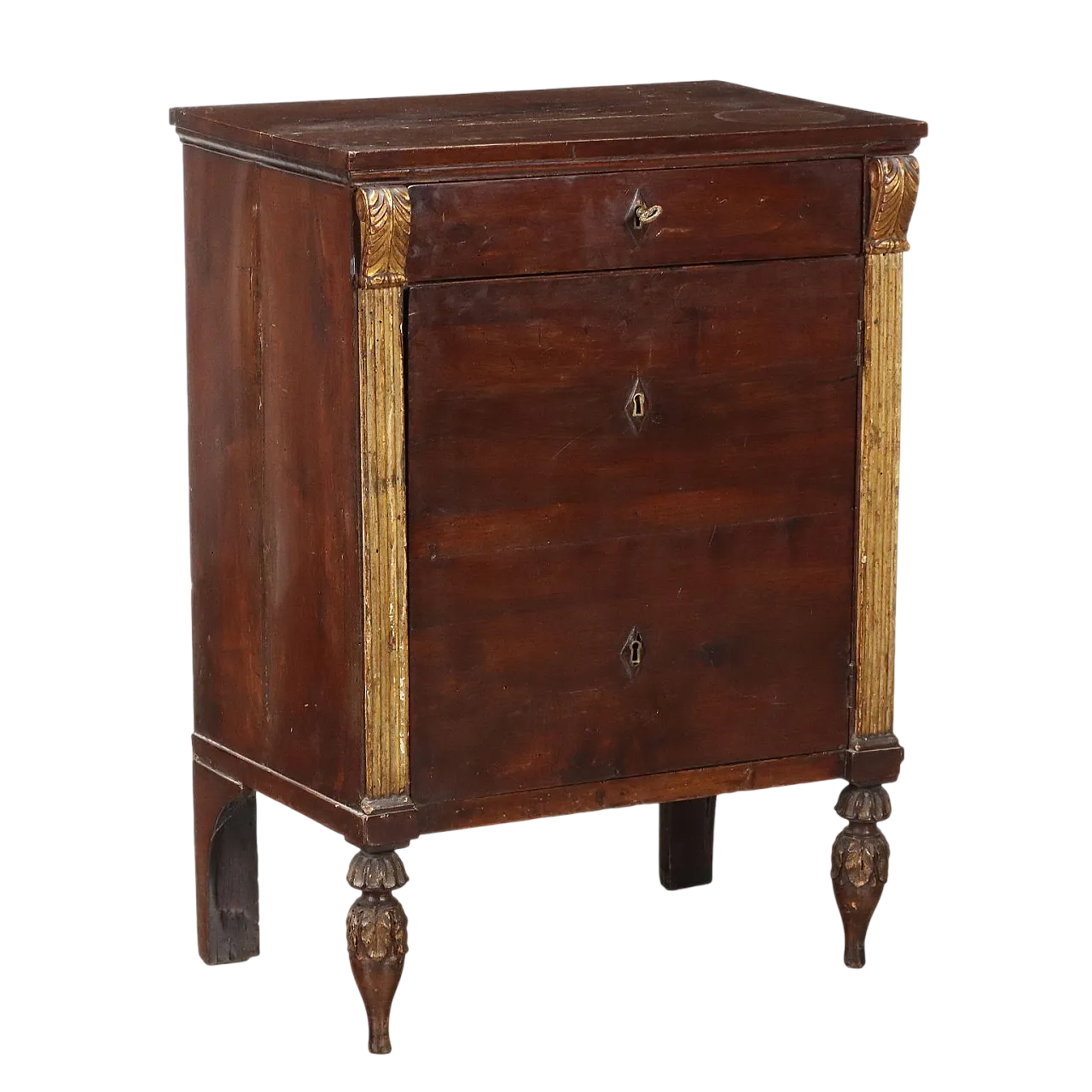 Comodino Impero in noce con cassetto, '800 9