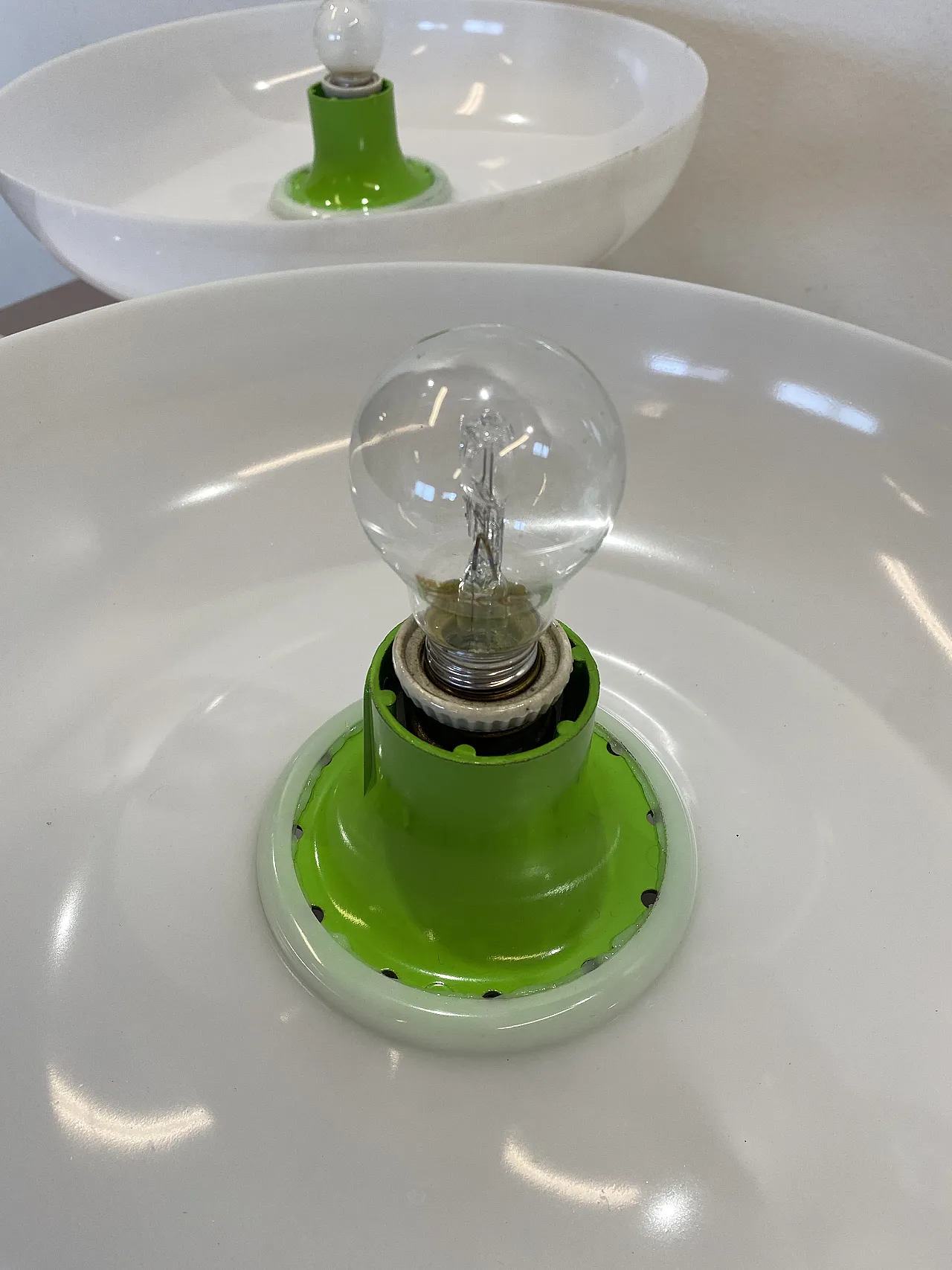 Pair plexiglas lamps, 70s 8