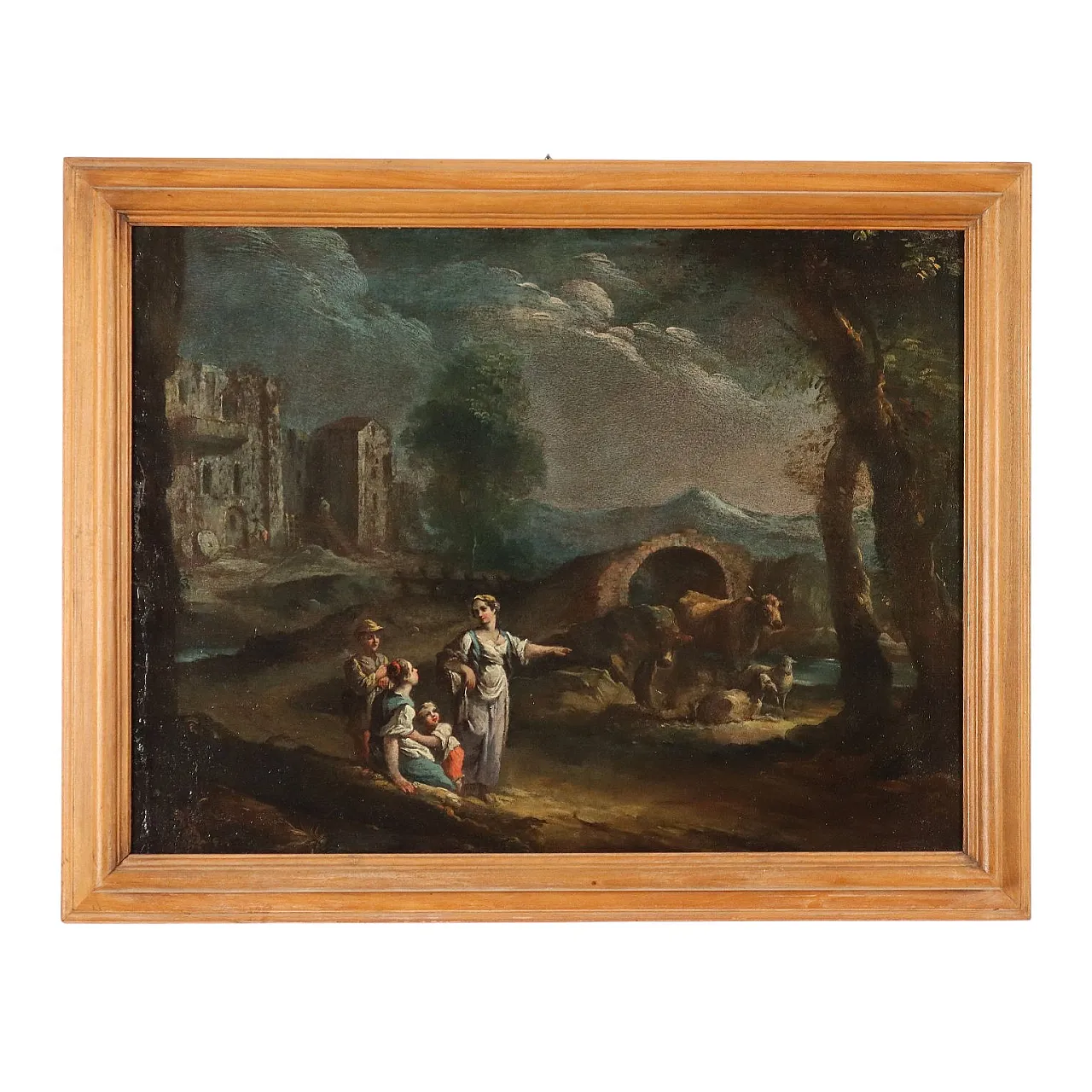 Landscape with Figures, oil on vanvas, 18th century 1