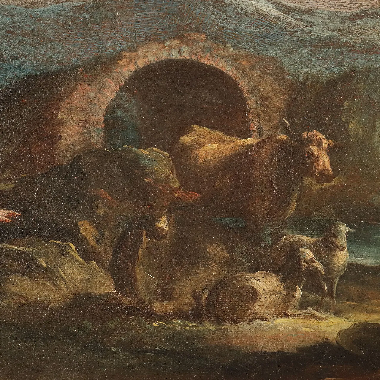 Landscape with Figures, oil on vanvas, 18th century 6