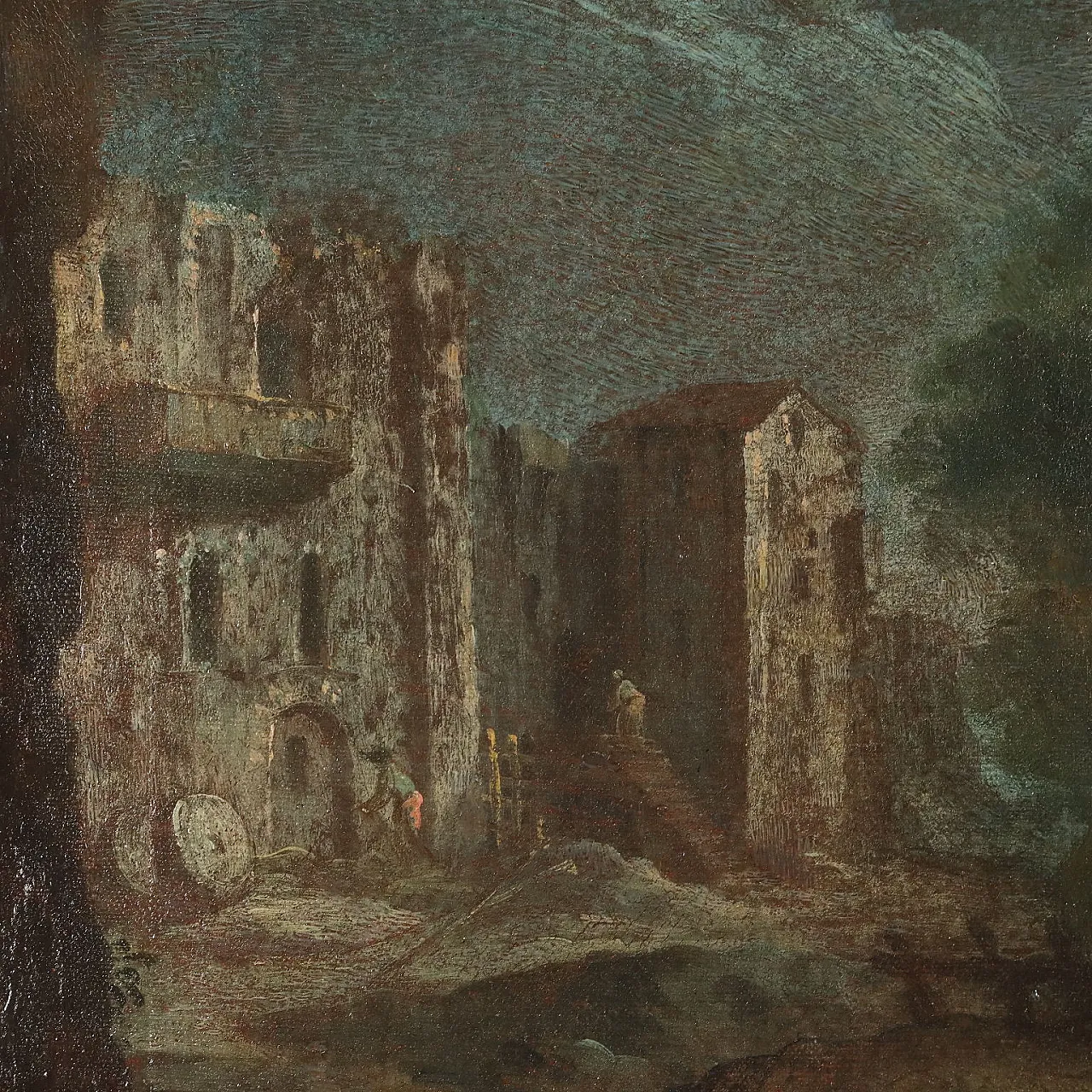 Landscape with Figures, oil on vanvas, 18th century 7
