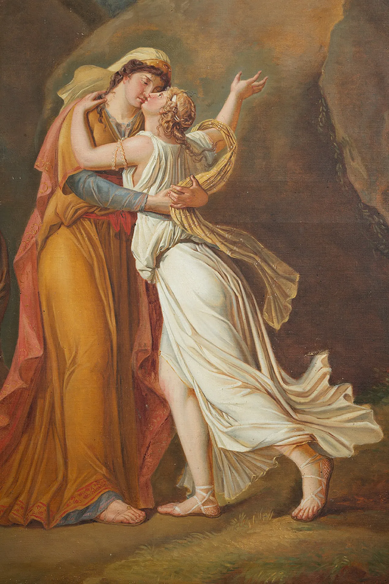 Neoclassical oil on canvas depicting psyche that greets, 19th century 5