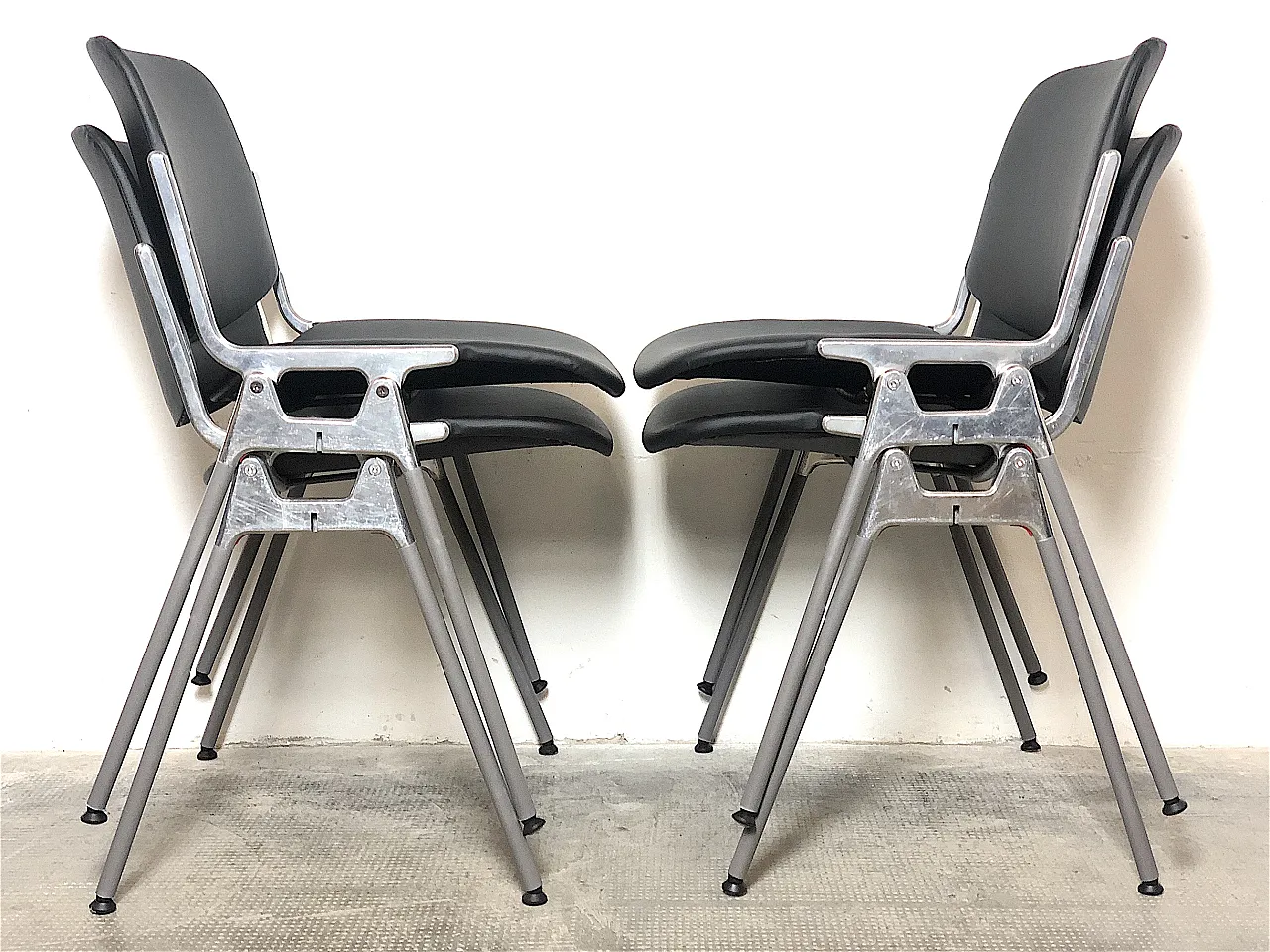 4 chairs DSC 106  by Giancarlo Piretti for Anonima Castelli black, 60s 2