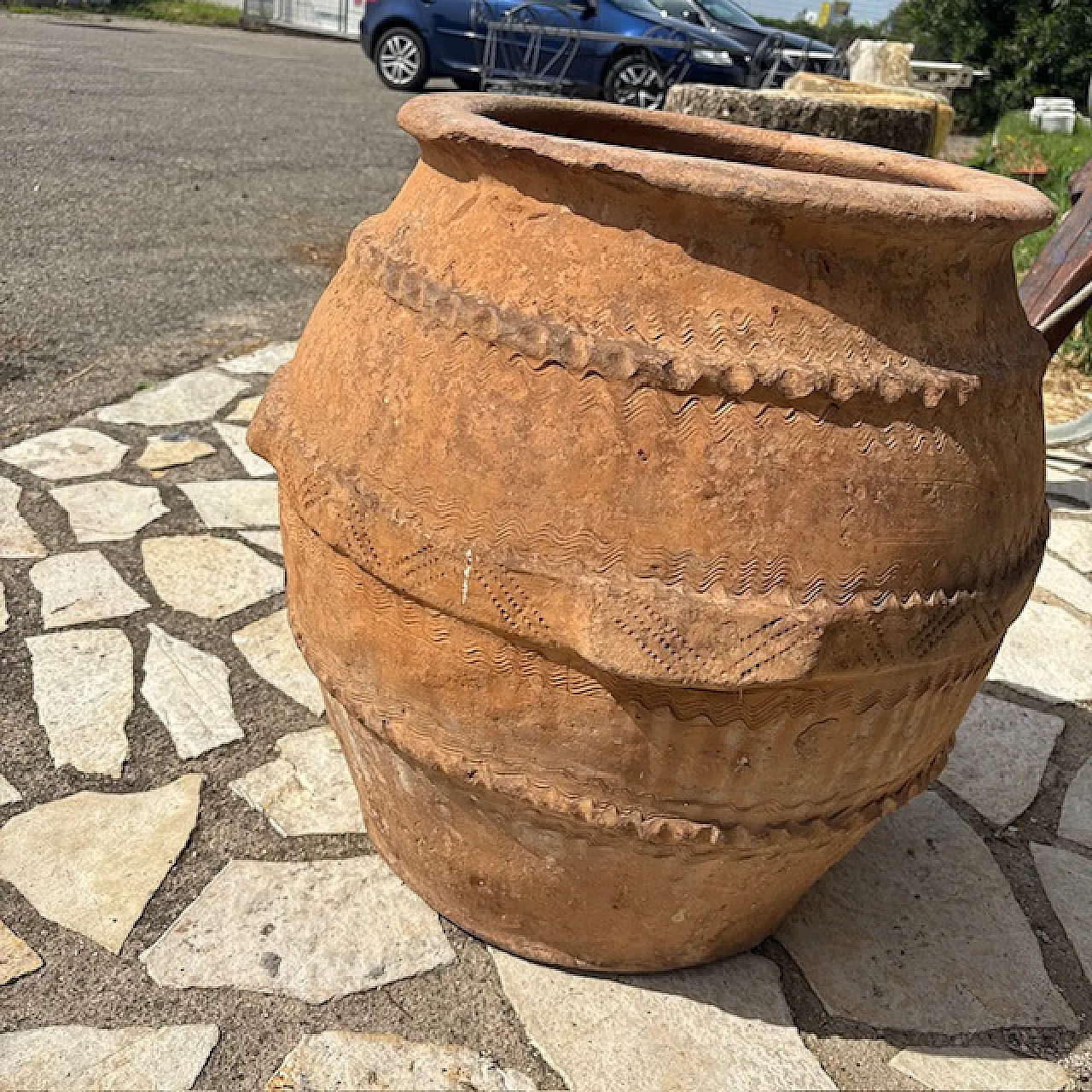 Large antique terracotta utdoor jar vase, 18th century 4
