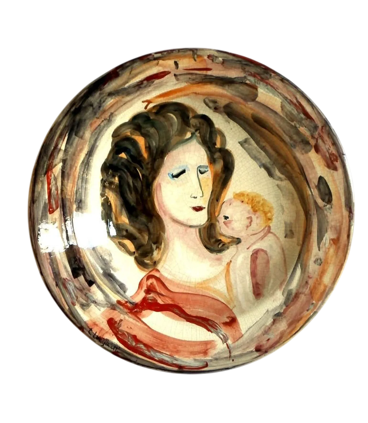 Piatto in ceramica di Trento Longaretti per Rossicone, anni '80 9