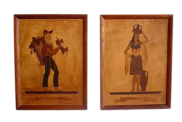 Coppia di intarsi di Pietro Francesco, anni '30