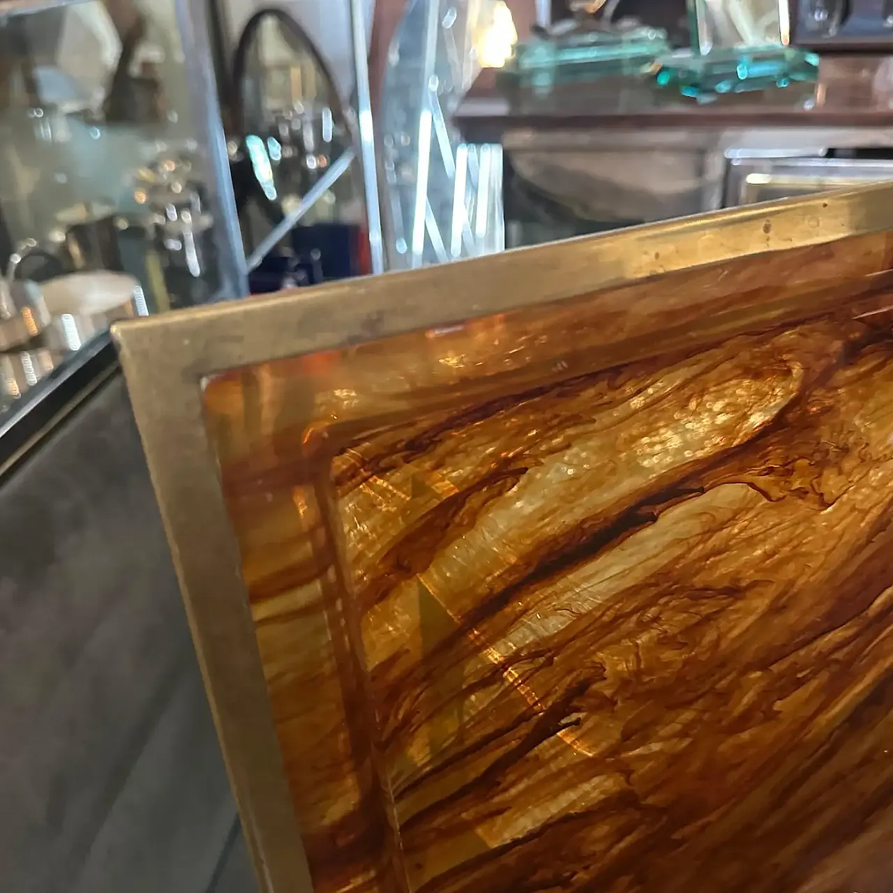 Vassoio in finta tartaruga di Ulderico Cavinato, anni '80 6