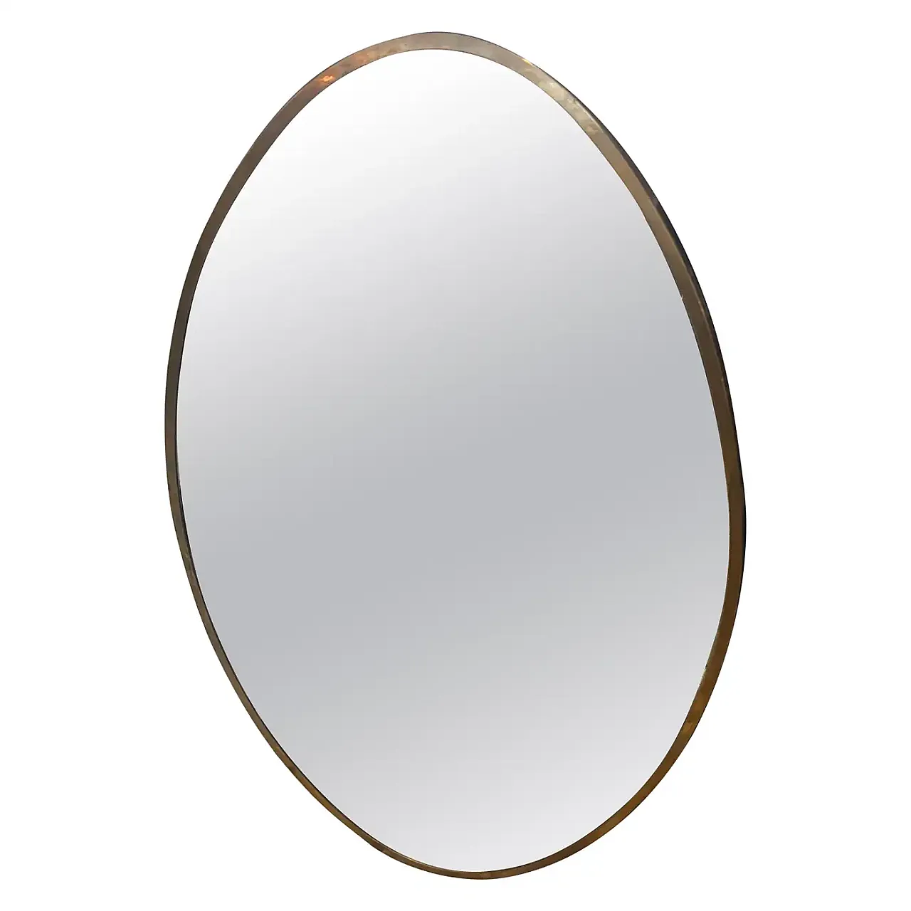 Specchio da parete ovale in ottone massiccio di Gio Ponti, anni '50 1