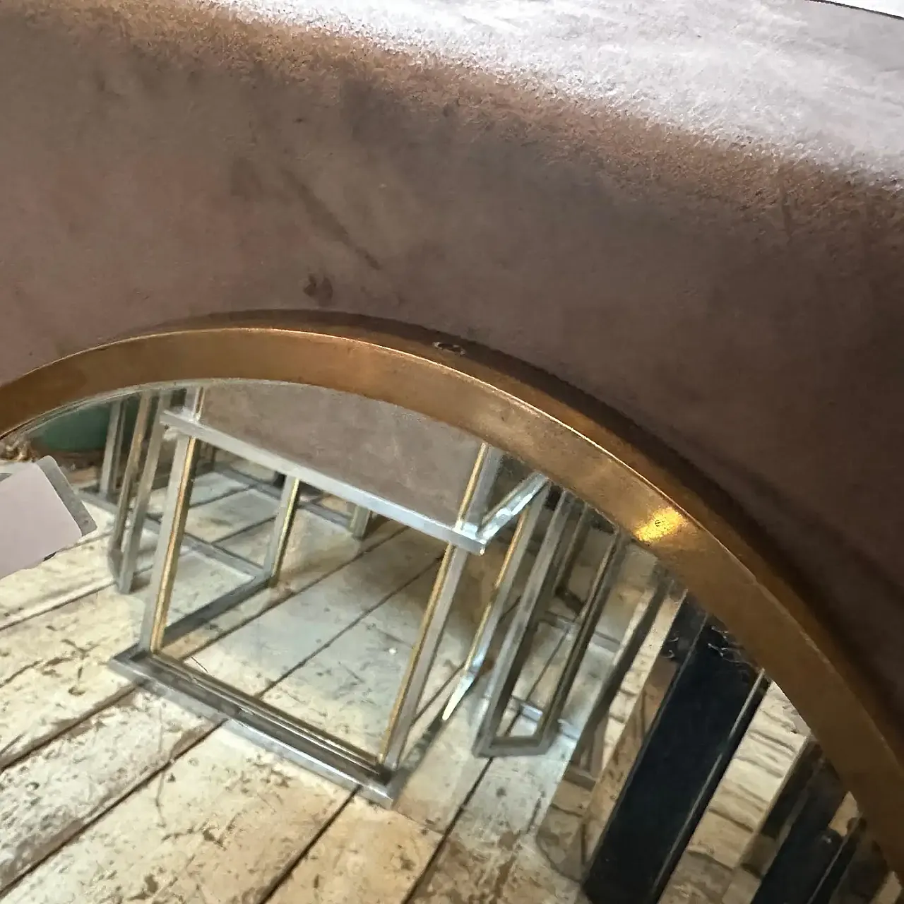 Specchio da parete ovale in ottone massiccio di Gio Ponti, anni '50 3