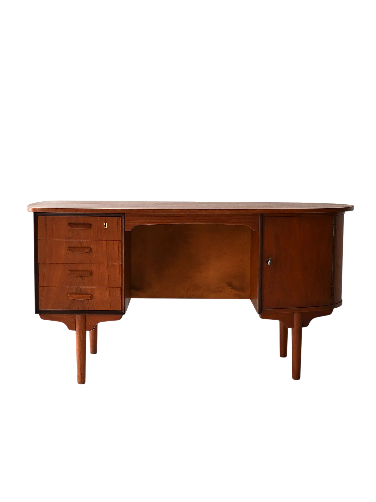 Scrivania ovale in teak anni ’60 7