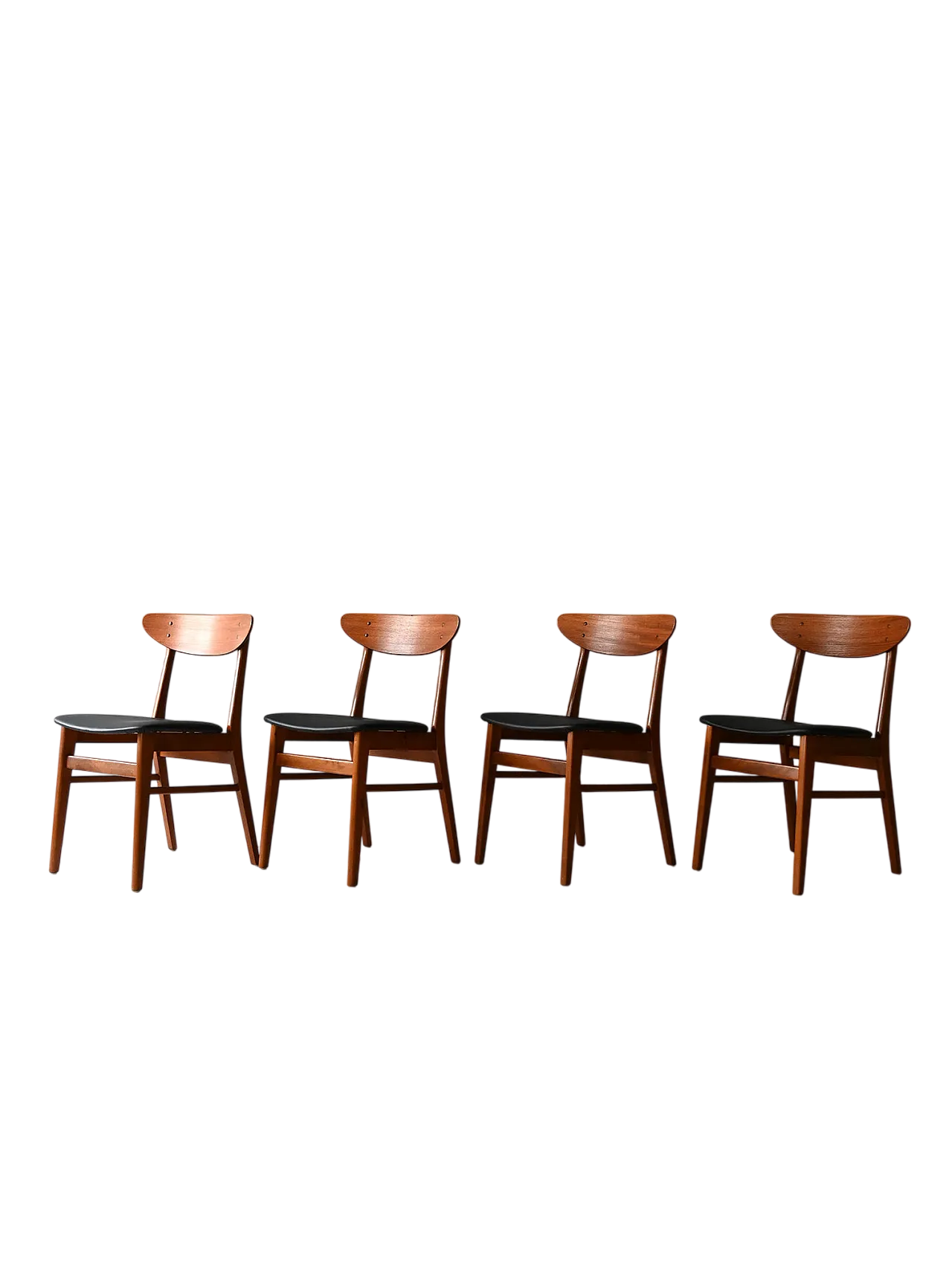 4 Teak Farsrup Danish chairs, 60s 10