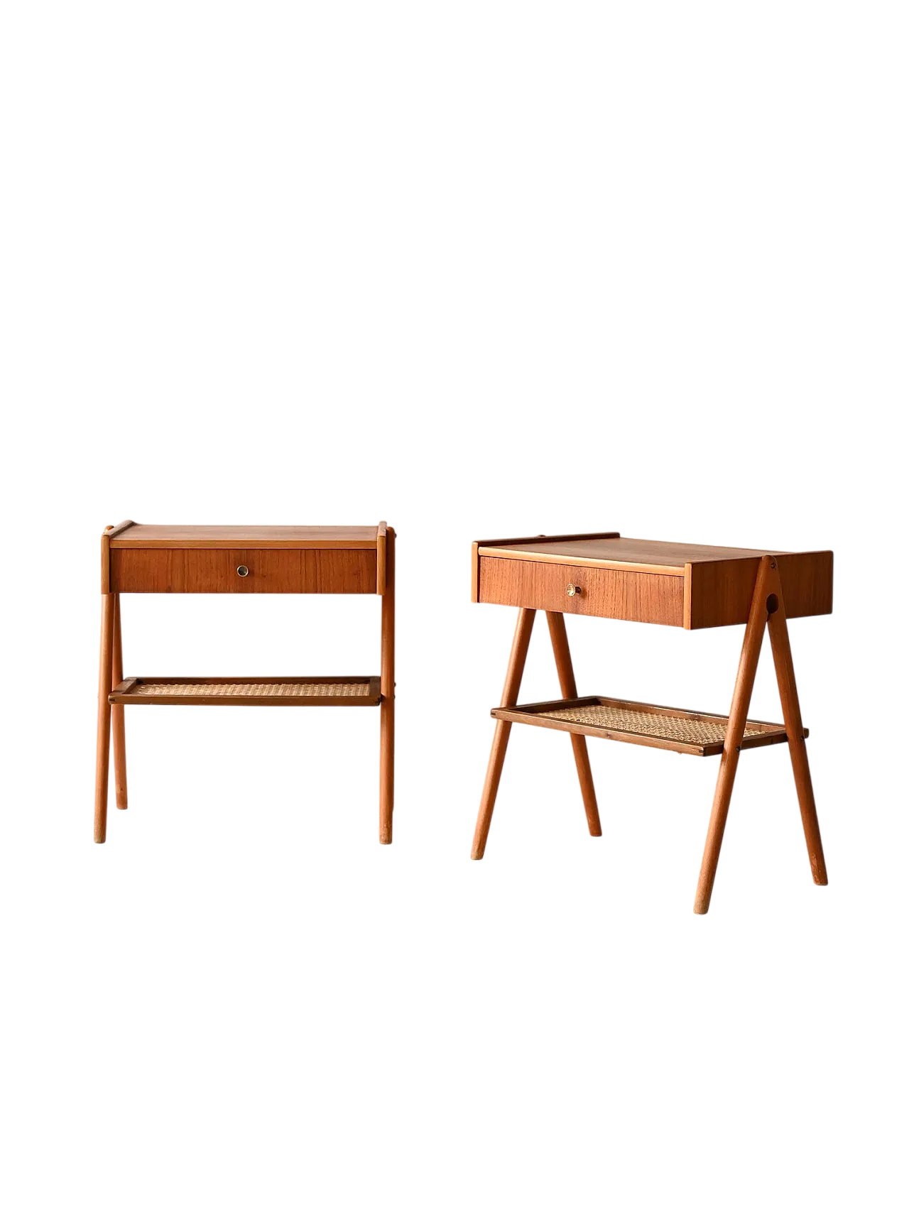 Pair of Scandinavian teak bedside tables,.60s 11