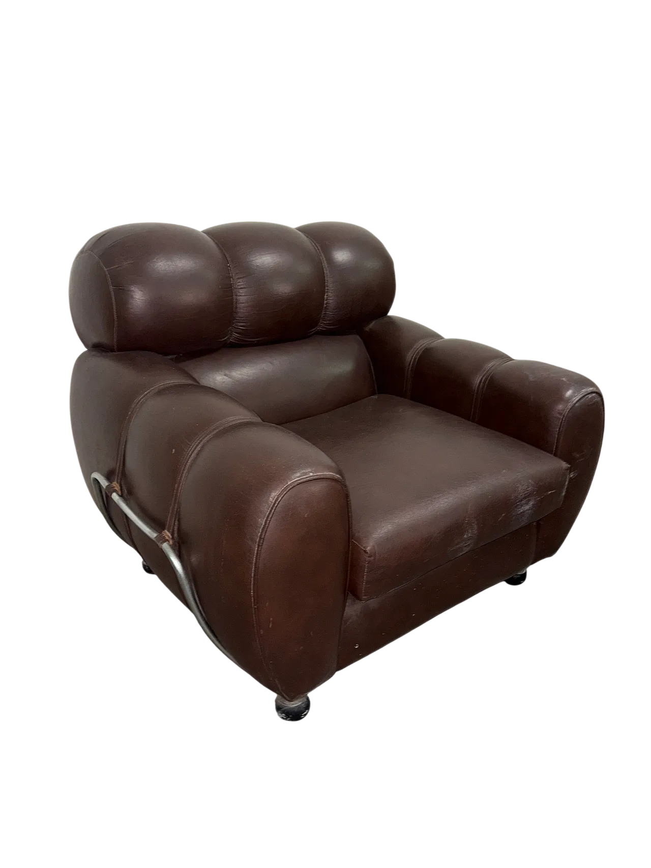 Poltrona in pelle, anni '70 7