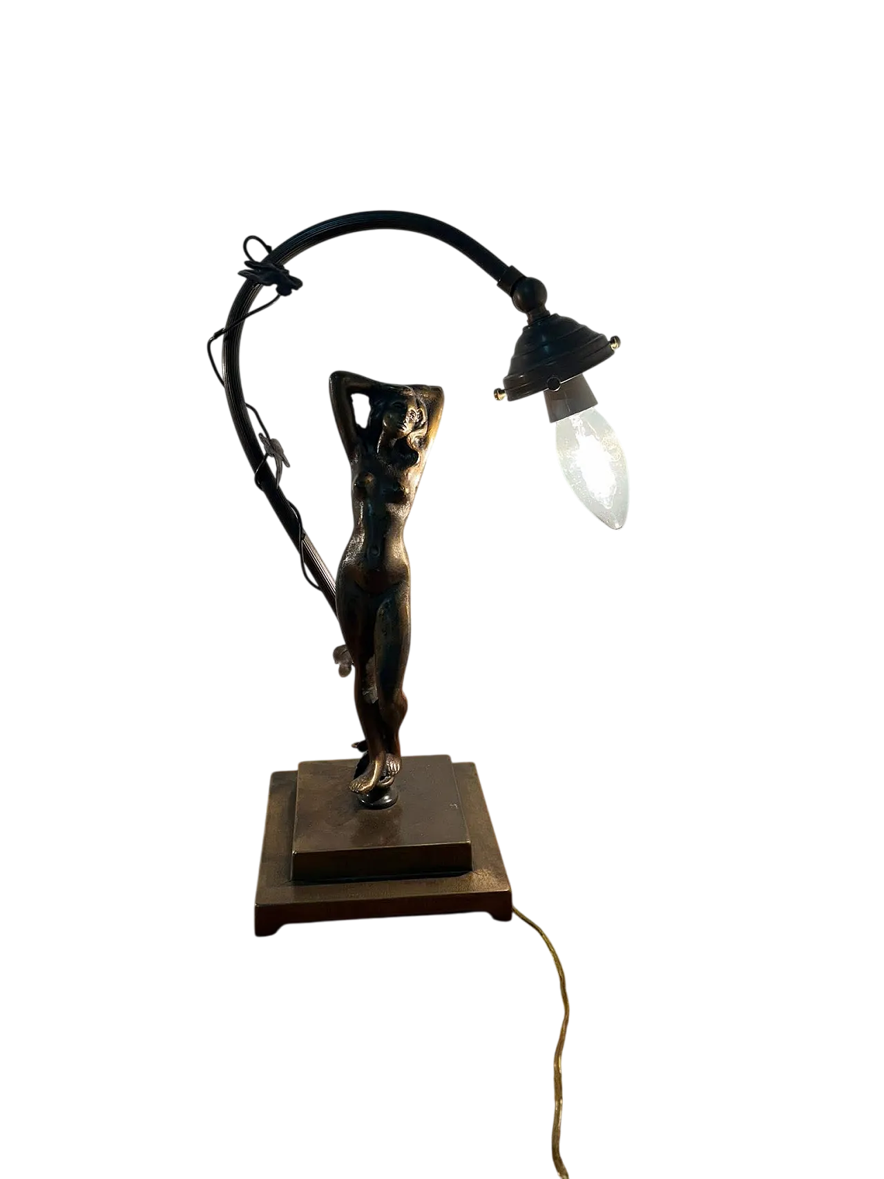 Lampada in bronzo, anni '30 10