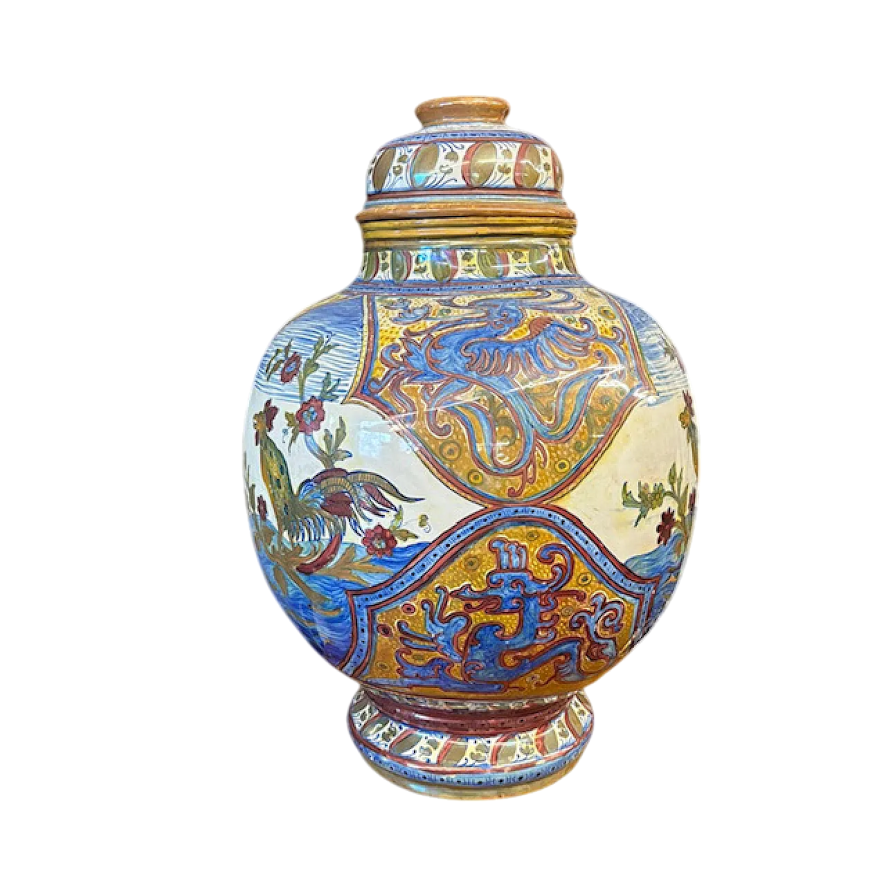 Grande vaso Potiche Liberty Santarelli Gualto Tadino, 1920 12