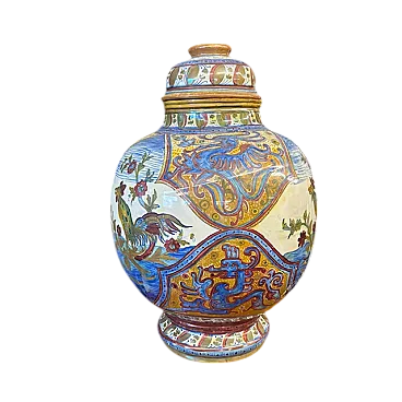 Grande vaso Potiche Liberty Santarelli Gualto Tadino, 1920