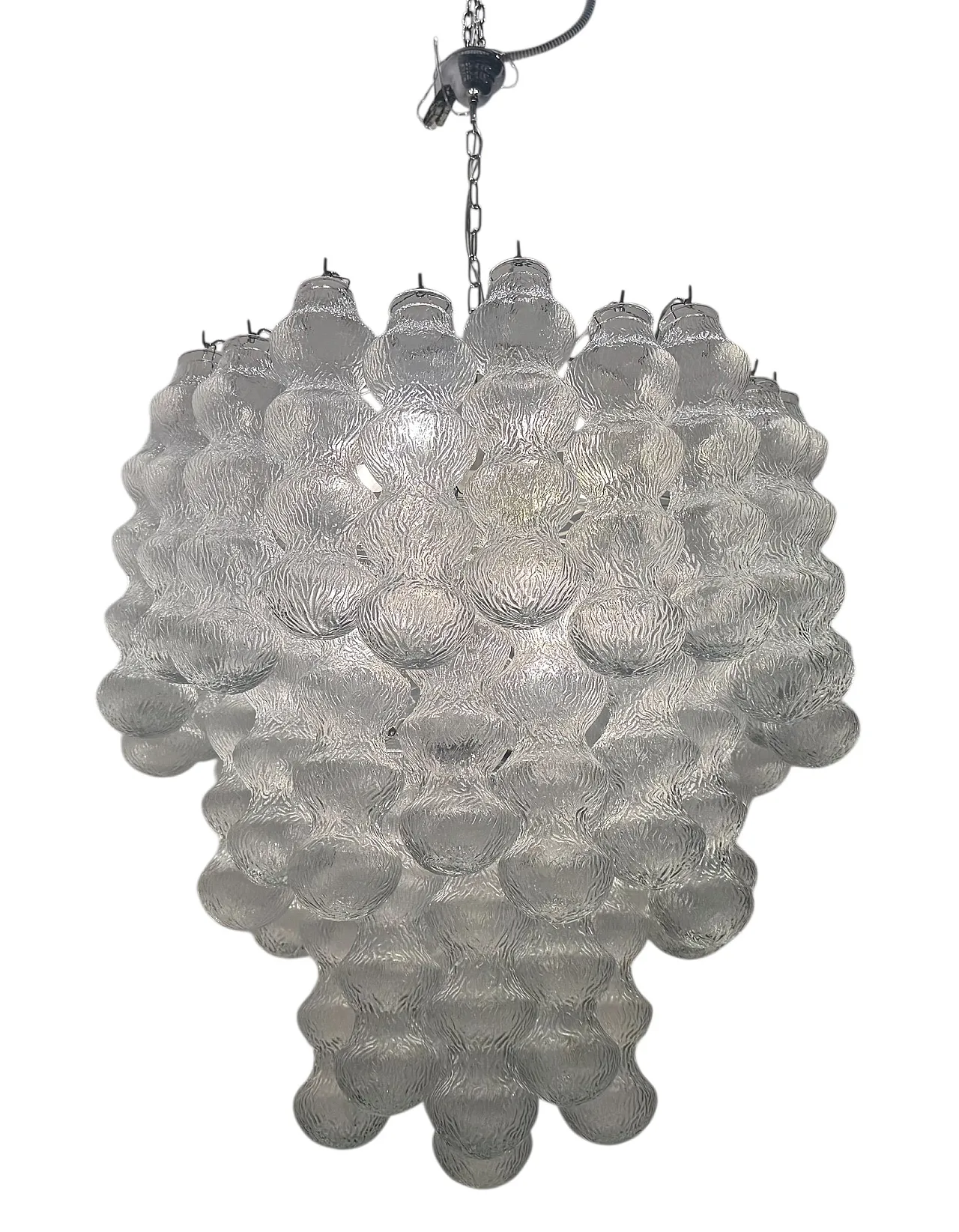 Large Vintage Murano-Style Glass Chandelier, 1980s 1