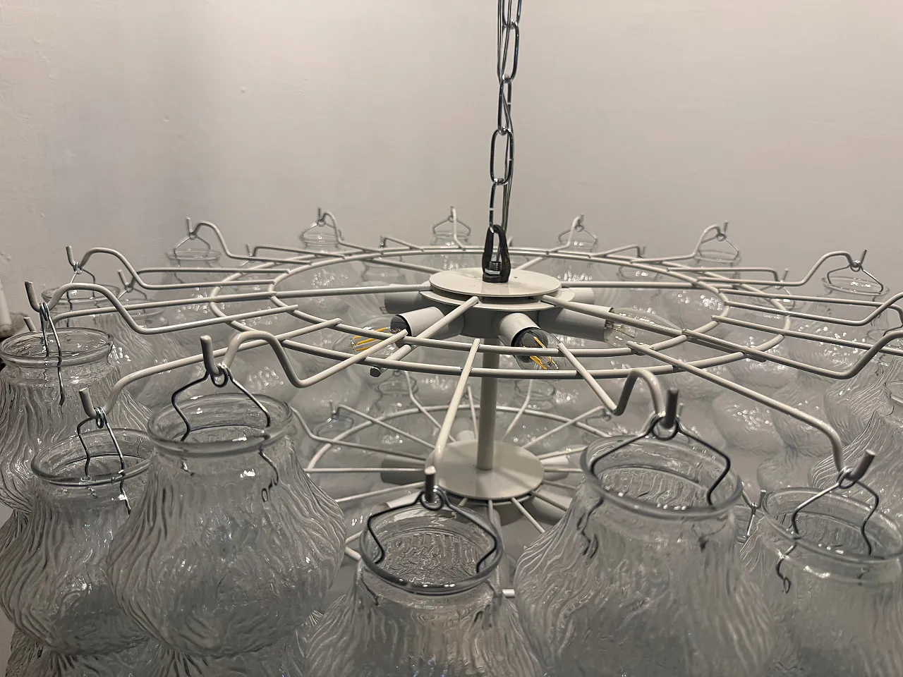 Large Vintage Murano-Style Glass Chandelier, 1980s 9