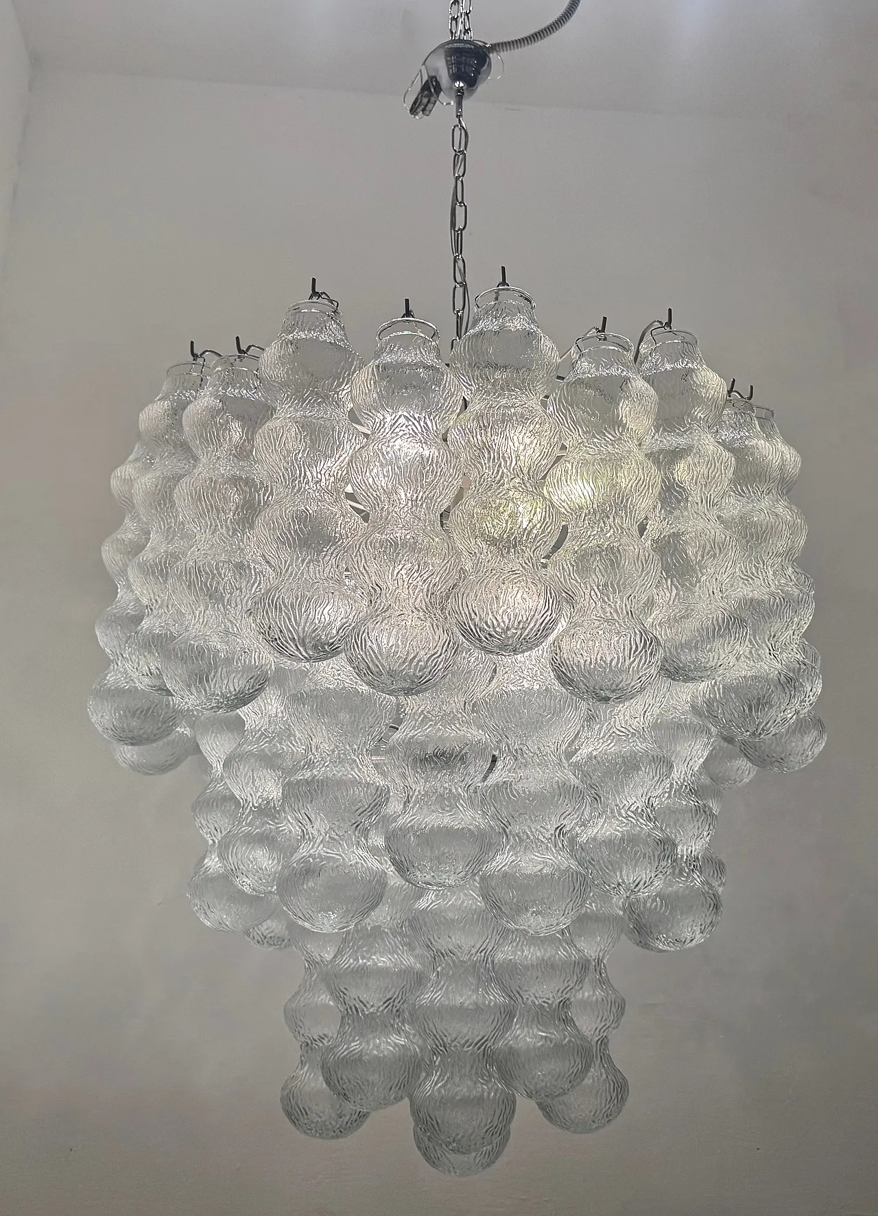 Large Vintage Murano-Style Glass Chandelier, 1980s 11