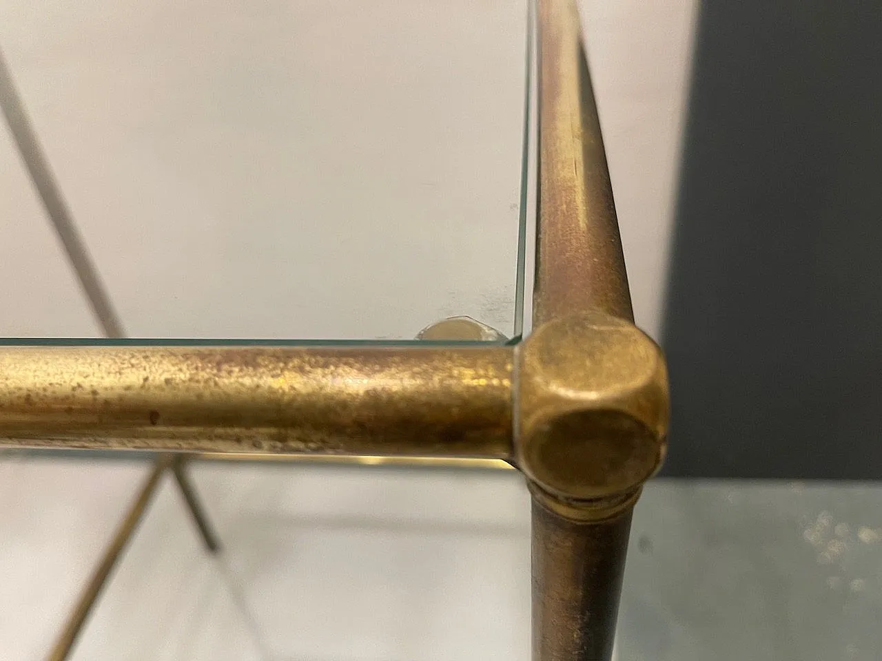 Tavolino italiano in ottone, stile Mid-Century Modern, anni '50 4