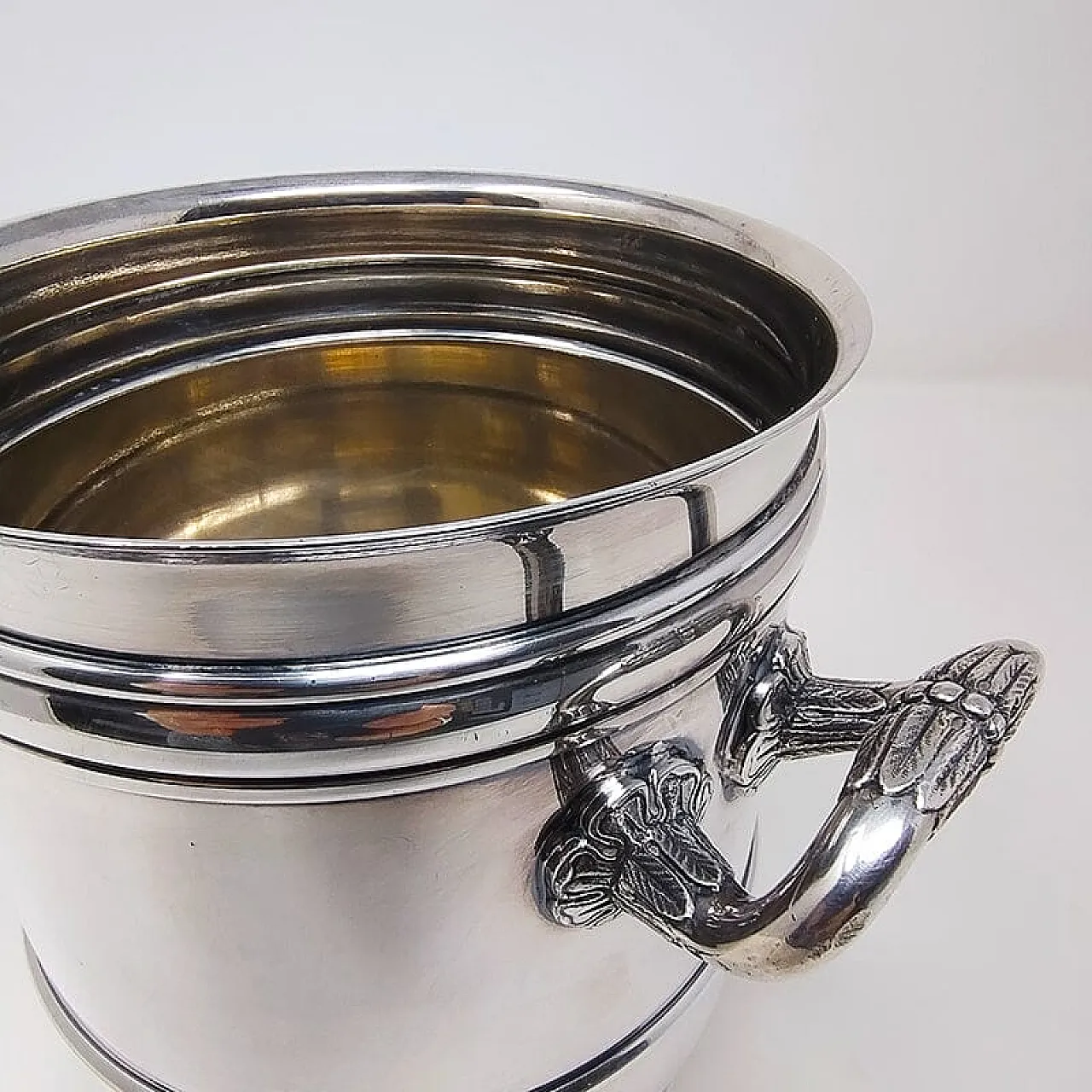 1950S Gorgeous Champagne OR Ice Bucket by Christofle in Silver Plated. 6