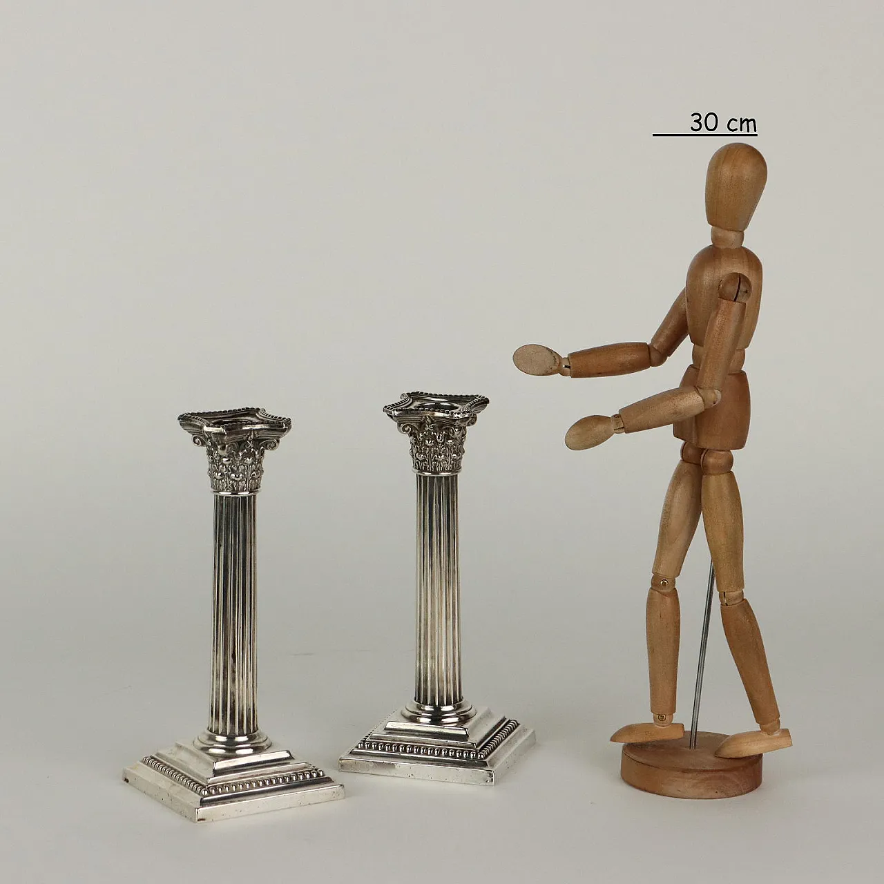 Sterling Silver Column candelabra by Gorham Providence, 19th century 2