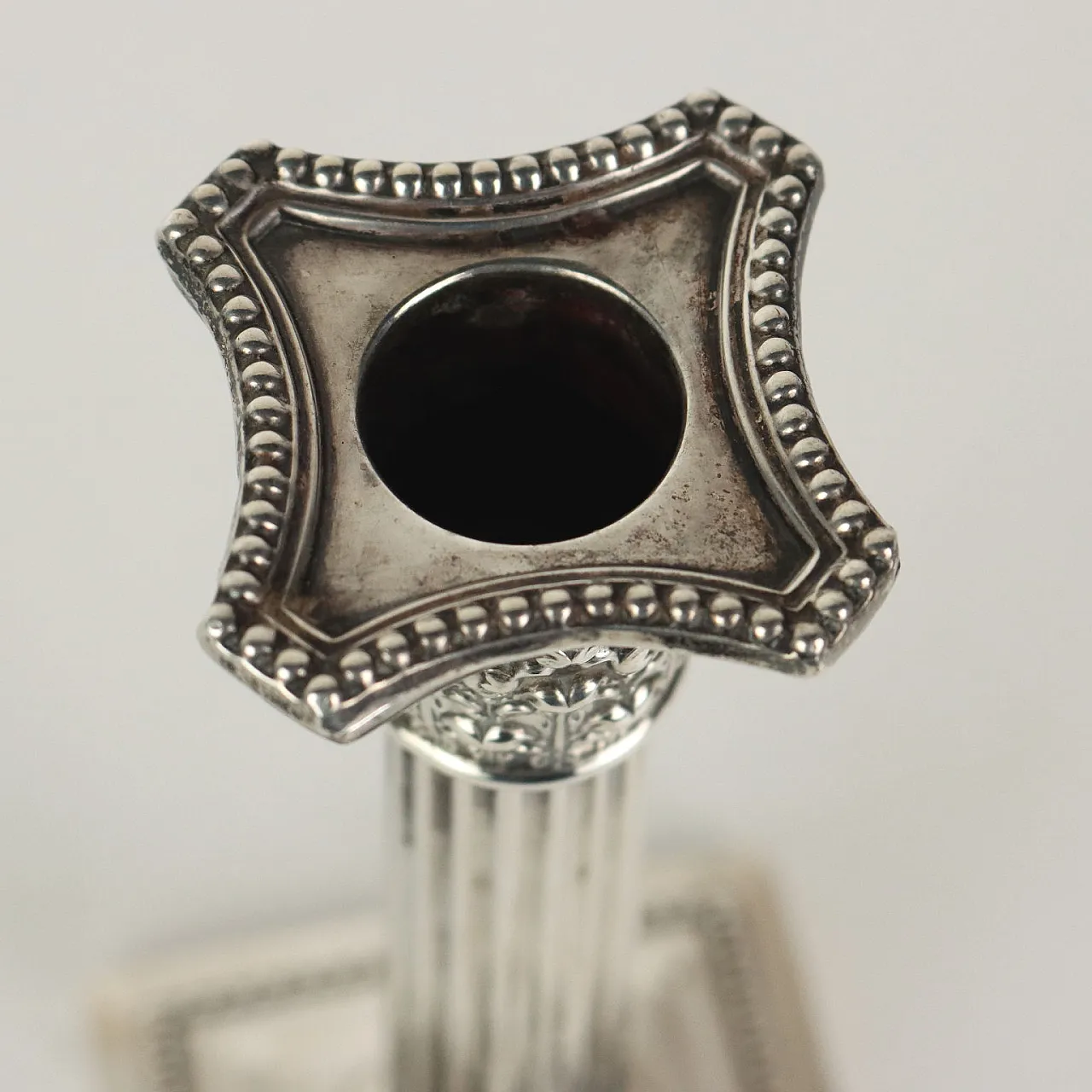 Sterling Silver Column candelabra by Gorham Providence, 19th century 4