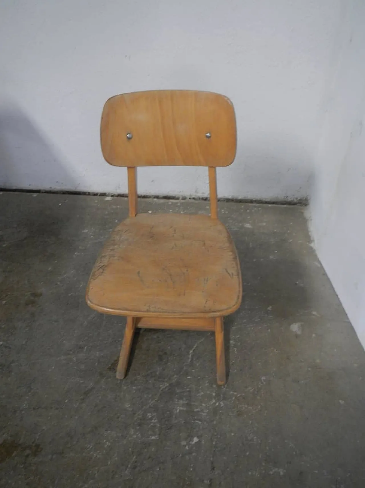 Banchetto da scuola con sedia 1960 8