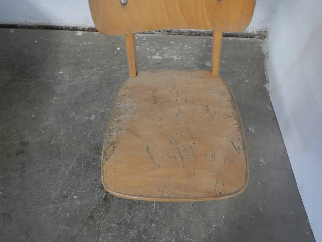 Banchetto da scuola con sedia 1960 11