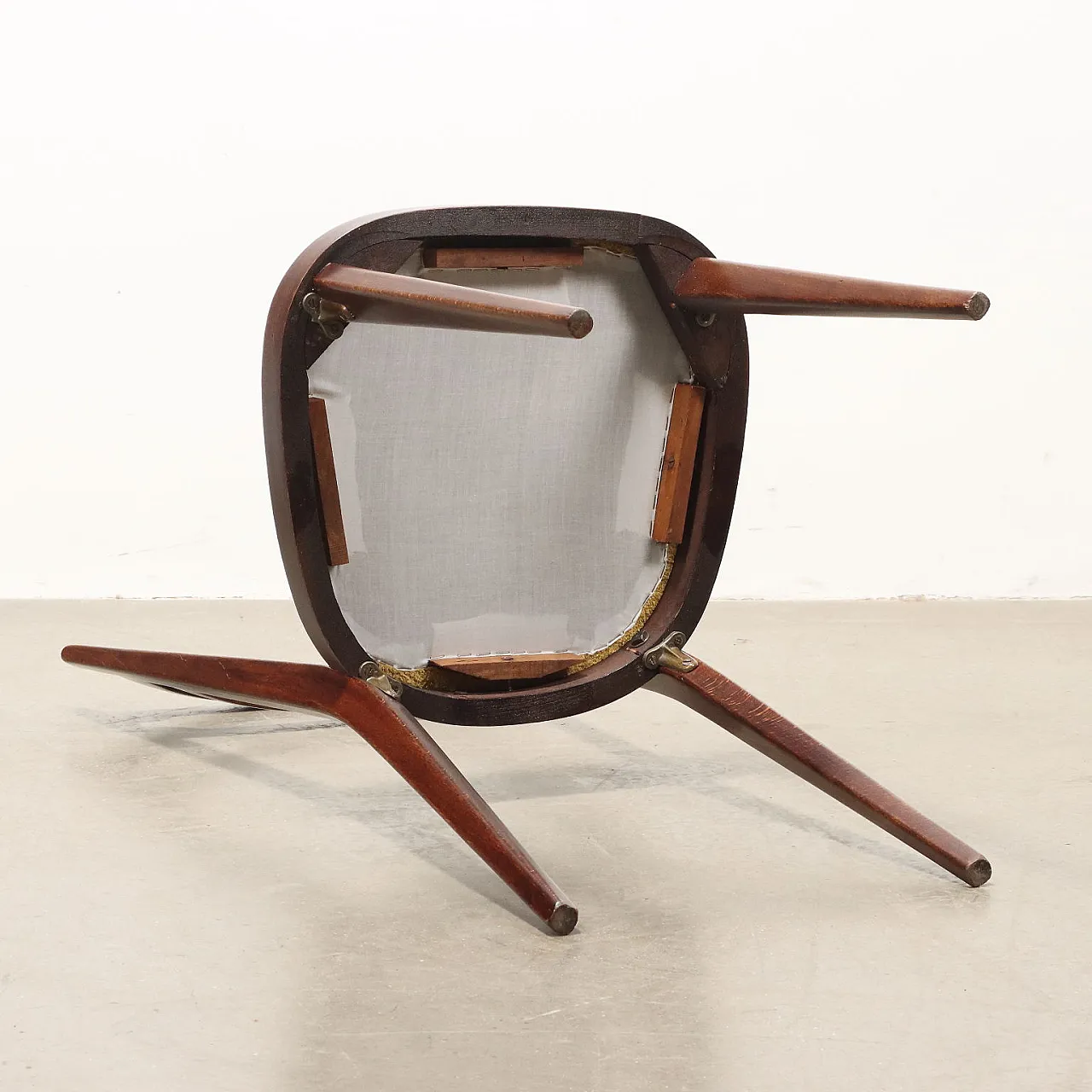 4 chairs beech fabric, 60s 8