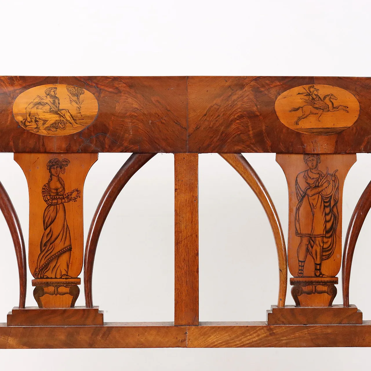 Divano Impero in noce e tessuto, '800 6