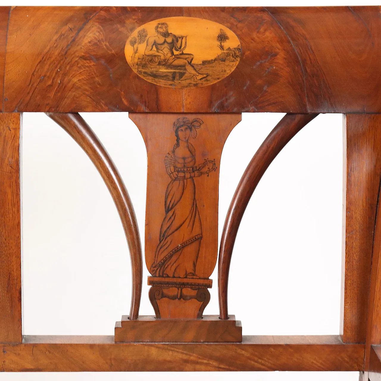 Divano Impero in noce e tessuto, '800 7