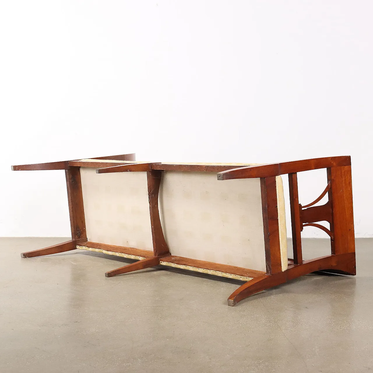 Divano Impero in noce e tessuto, '800 10